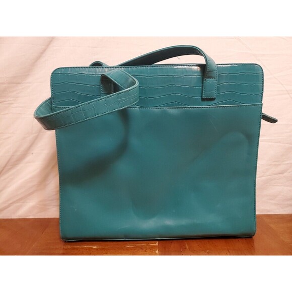 Buxton Handbags - Buxton Turquoise Genuine Leather Reno Laptop Business Woman Travel  Tote Large